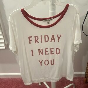 “Friday I Need You” short sleeve top